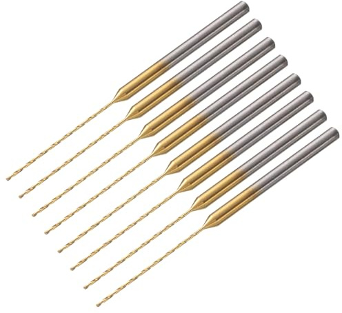 QUARKZMAN 8 Stück Metallbohrer, M35 Edelstahlbohrer, HSS Spiralbohrer, Ø 0,6 mm Mikrogravur Bohrer für Metall, Stahl, Aluminium, Kunststoff, Holz
