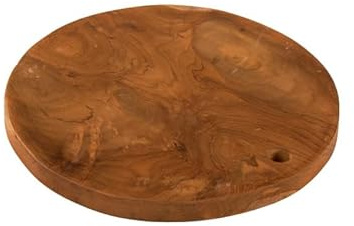 Planche à découper/plateau rond D. 30 cm en bois de teck - PALO -