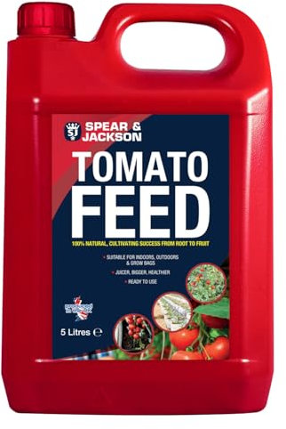 Spear & Jackson Tomato Plant Feed, 5 Litres, Liquid Solution, Indoor and Outdoor Growth Formula