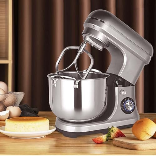 MZBDYYF 2000W Stand Mixer, Stainless Steel 10L Commercial Food Mixer with Dough Hook, Multifunction Electric Blender for Baking, Pizza, Bread, Cake, Whip, Beater