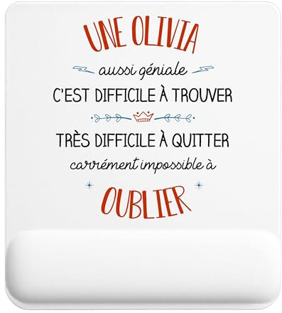 Planetee Tapis de Souris Une Olivia Aussi géniale | Accessoire Bureau Ergonomique - Idéal pour Anniversaire, Collègue, Secret Santa Noël, Fête des Pères et Fête des Mères