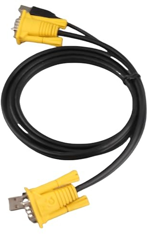 POENVFPO Práctico 1.5 M USB KVM Cable Cable Durable Material PVC Diseño 2 en 1 para PC Ideal para la Conexión de Interruptor KVM