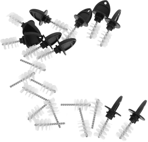 BESTYASH 20pcs Reusable Beer Tap Plug Brush Efficient Cleaning Tool for Beer Faucets Beverage Machines Easy Access Bristle Design for Optimal Tap Performance Black Transparent Colors