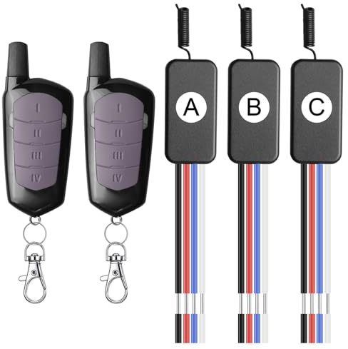 Interrupteur radio sans fil 3 voies DC 12 V: ensemble de télécommandes 3 voies, mini-télécommande sans fil compacte, interrupteur à distance 433 MHz pour appareils électroménagers, éclairage