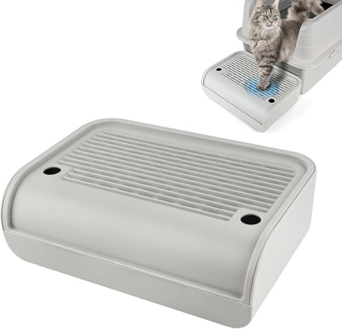 Kalolary Rampa per lettiera per gatti con strato filtrante, gradini antiscivolo per lettiera, ideale per gatti piccoli e anziani, a pedale, resistente, facile da pulire