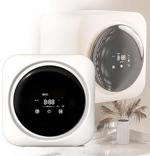 RVUEM Mini Lave Linge Et SèChe Linge Portables 2 en 1, SèChe-Linge Compact avec Tambour en Acier Inoxydable, avec Panneau Commande LCD, pour Petits VêTements sous VêTements Chaussettes,Desktop