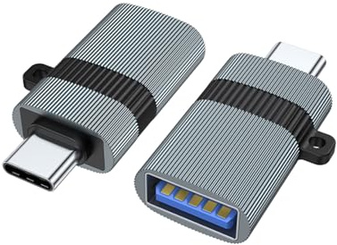 Qsvbeeqj Adaptadores de metal USB tipo C hembra a USB 3.0 macho, convertidores de datos de 5 Gbps, adaptadores de carga para teléfonos portátiles tipo C a adaptador USB