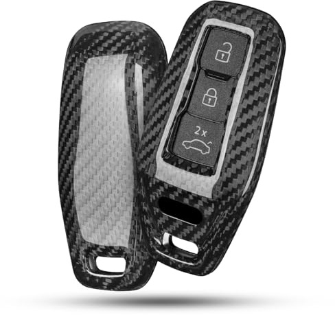 T-carbon Schlüssel Hülle kompatibel mit Audi,Autoschlüssel Hülle kompatibel mit Audi 2025 New A3 A5 A5L S5 Q5 SQ5 S6 A6 A6L SQ6 RS6 Q6 SUV Avant Sportblack Limousine Type E-TRON,Silber Schwarz