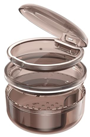 Boîte 2-En-1 Pour Appareil Dentaire & Bain De Trempage | Port, Rangement Et Trempage | En Matériau PC | Pour Appareils, Gouttières, Protège-Dents Et Dentiers – Rangement Et Nettoyage (Noir)