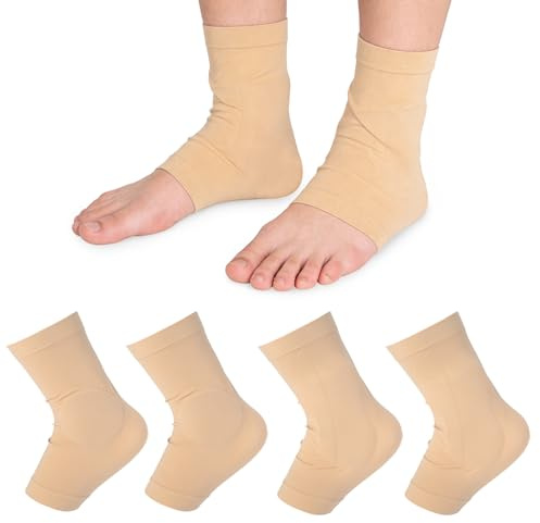 YPLANGENT 2 Paar Knöchelschutz-Socken mit Gel-Pad, Malleolar gepolsterte Ärmel Skate-Socken für Eiskunstlauf, Roller, Ski, Hockey, Stiefel, Stütze, Knöchel-Unterstützungspolster, Knöchel