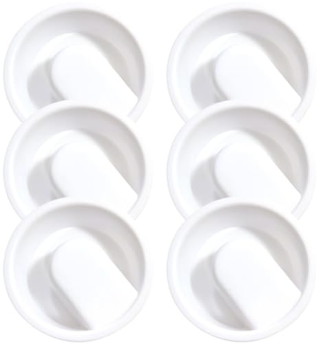 KICHOUSE 6pcs Multi-Function White Polypropylene Wear-Resistant Water Jug Lids Replacement Covers for Small Carafe Accessories, Practical Kitchen Serveware for Fridge Water Pitcher