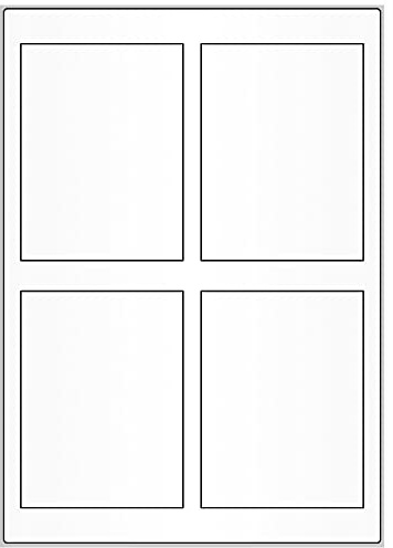 Labelident Inkjet Etiketten hochglänzend - 90 x 120 mm - 400 Papier Haftetiketten auf 100 Bogen, DIN A4 Bogen für Laser und Inkjet, glossy, weiß