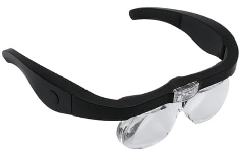 Meichoon Loupe à Fixer Tête Rechargeable par USB avec 2 Lumières LED 1,5X 2,5X 3,5X 5 Réglable 4 Lentilles pour Un Travail Rapproché UC04