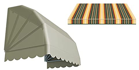 Generico Tenda da Sole Modello CAPPOTTINA a 4 Raggi Realizzata in Tessuto Acrilico Tempotest Parà, struttura bianca (200 x 80 cm) (summer)