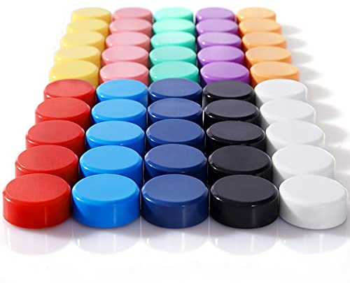 Zdzblx Kühlschrankmagnete, in 10 Farben, bunt, für Schließfächer, niedlich, dekorativ für Whiteboard, Karte, Küche, Büro, Klassenzimmer, sortiert, 50 Stück
