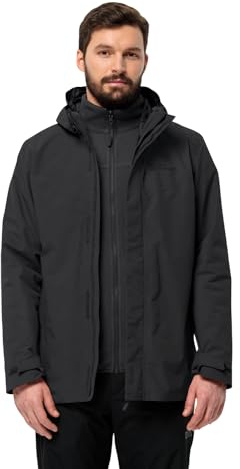 Jack Wolfskin Herren Altenberg 3in1 Jkt M Jacket, Schwarz, M EU