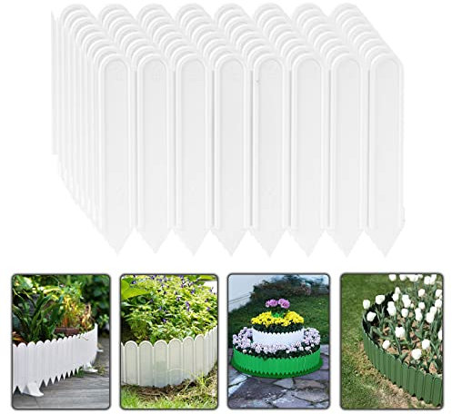 SYLJ Bordure De Pelouse en Plastique 4m/6m, Clôture De Bordure pour Garden Plant Flower Bed Border, Design Et Décoration pour Jardin, Blanc, Noir, Marron, Vert (Color : Blanc, Size : 6m x 22cm)