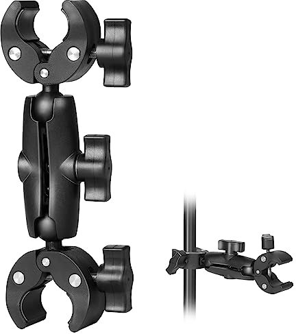 Sequpr Camera Double Clamp Camera Clamp Mount Super Clamp for Gopro Light Stand Umbrella Motorcycle Bike Handlebar Tripod Reflector Crossbar