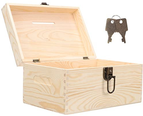 Luxshiny Holzspendenkasten Mit Schloss Tragbarer Desktop-sammelkasten Vorschlagskasten Aus Robustem Material Für Spendensammlungen Und Stimmenauszählungen