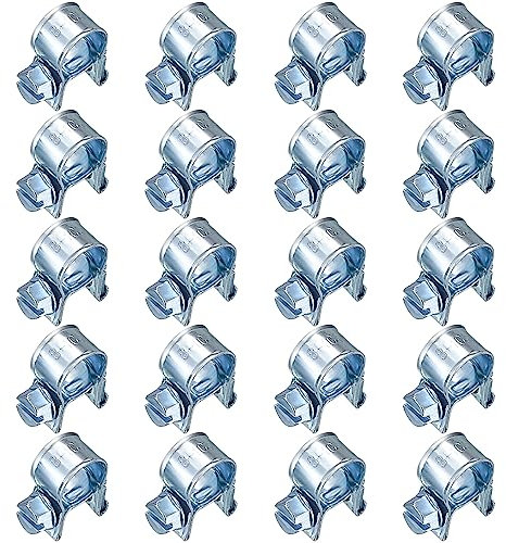 20 Pz Morsetti per Tubi Flessibili, Morsetti per Tubo ad Iniezione di Carburante, Mini Fascette Stringitubo Clip in Acciaio Inossidabile per Fissaggio di Tubo Benzina - 8-10 mm