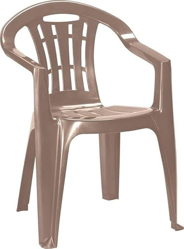 PROREGAL SuperSparSet 4x Gartenstuhl CURVER in Cappuccino | HxBxT 79x56x58cm | Außen- & und Innenbereich | Kunststoff | Witterungsbeständig | Gartenstuhl, Balkonstuhl, Gartenmöbel, Garten, Gartentisch