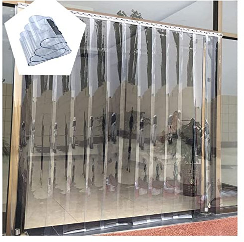 SYFXZZDS Kunststoff Vinyl 1,4mm Streifenvorhang Gefrierschrank Kühler Vorhang PVC Türvorhang Plastik Lamellenvorhang für Garage, Geschäft (Size : 165x350cm/64.96x137.8in)
