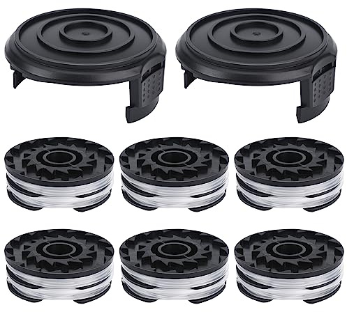 Eyoloty 8 Stück Fadenspule passend für Parkside LIDL Akku-Elektro-Rasentrimmer PRT 550 A1,PRT 550 A2,PRT 550 A3,PRT 550 A5,PRT 550 B6,PRTA 20-Li B2,PRTA 20-Li C3 Länge 10 m Ø 1,6 mm (6 Spulen+2 Kappe)