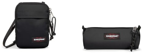 EASTPAK - BUDDY - Umhängetasche, 0.5 L, Black (Schwarz) & BENCHMARK Single - Federmäppchen, Black (Schwarz)