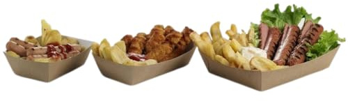 SOLEPLASTIC Contenitori Usa E Getta Per Alimenti In Carta Kraft Avana Ideali Per Fritti Contenitori Take Away Compostabili Biodegradabili (200, Rettangolare, 125, 1)