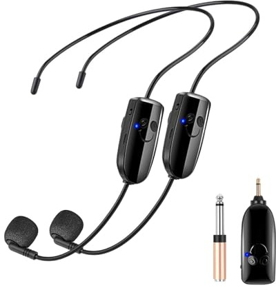 HUACAM Le microphone de tête avec amplificateur pédagogique pour microphone sans fil 2.4G convient aux haut-parleurs de mixage, aux scènes, aux enseignants, aux guides touristiques, aux instructeurs