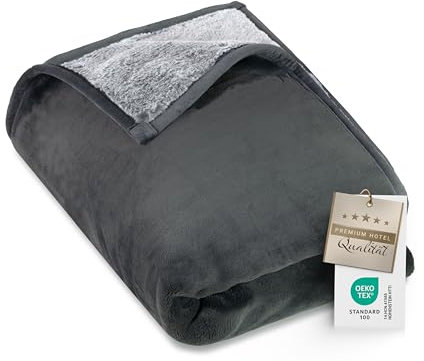 ZOLLNER Kunstfelldecke 100% Polyester, Grau