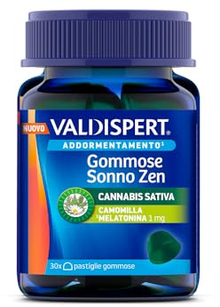 Valdispert Gommose Sonno Zen, 30 Pastiglie con Olio di Canapa, Limone