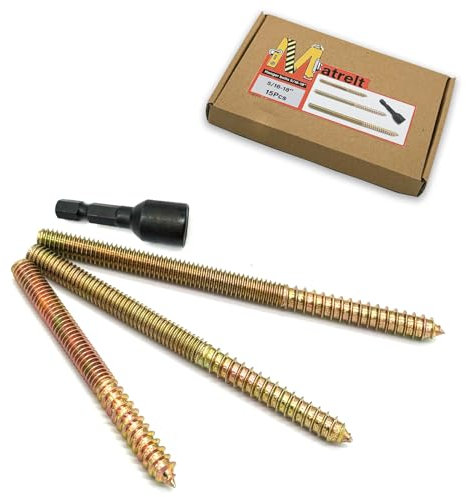 15 Pack 5/16-18 Hanger Bolts 3 Long Sizes Include1 pcs Hanger Bolt Driver Double Headed Bolts Wood Dowel Screw Self-Tapping Screw Hanger Bolt for Furniture Screw Wood Screw Double Screw Threaded Rods