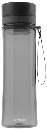 PROFINO Infuze Trinkflasche 600 ml, auslaufsicher, Obsteinsatz, BPA-frei | Wasserflasche, transparenter Kunststoff, weite Öffnung, spülmaschinenfest, für Früchtetee und Infused Water