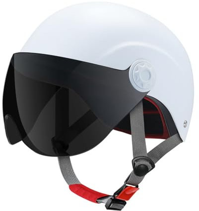 retrò Casco Scodella Portatile Mezzi Caschi Jet, Mezzo Casco da Motociclista Vintage Caschi Caschi Casco A Scodella Scooter Motorino ECE Omologato Mezzo Elmetto da Moto retrò