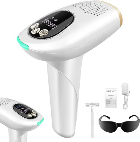 IPL Haarentfernung Laser, 999,999 Blitze Haarentfernungsgerät mit Schmerzlosem Eiskühlsystem, Body Hair Removal IPL Geräte Haarentfernung, 3 Erweiterte Funktionen-HR/SC/RA