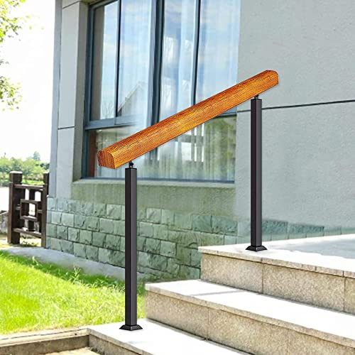 Barandilla de seguridad de madera maciza para exteriores para escaleras de jardín, barandilla de seguridad para ancianos y niños.