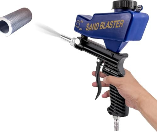 SABUIDDS Pneumatic Sandblaster 90psi Portable Handled Sandblasting Gun Anti-Rust Sand Blaster with Small Nozzle for Abrasive Sand Blasting Derusting Cleanig Device