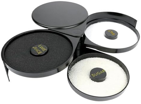 Margarita Salt Rimmer Set - 3 Tier Bar Glass Rimmer for Cocktails | Perfect Cocktail Accessories for Home Entertaining & Bartenders | Gift for Cocktail Lovers