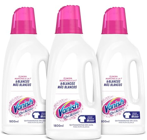 Vanish Oxi Action - Quitamanchas para Ropa Blanca en Gel, Sin Lejía - Pack de 3 x 1800 ml