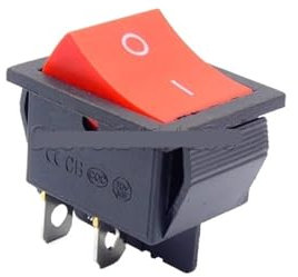 Interrupteur à bascule 25 x 31 mm, 4 broches, 2 positions, 16 A, 250 V, 20 A, 125 V CA, bouton rouge KCD4-201