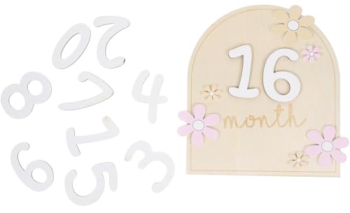 LABRIMP 1 Satz Holz Meilensteinkarten für Monatliche Geburtstagskarten zur Doppelseitiges Design für Fotoshootings und Babypartys Perfektes Willkommensgeschenk