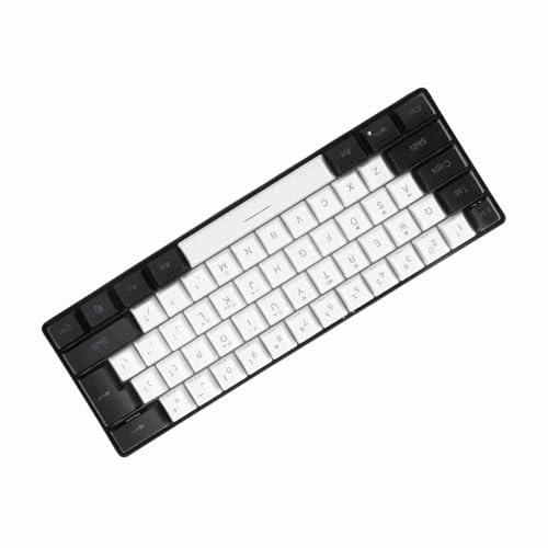 OPPWONG Gaming -Tastatur, Computer -Tastatur Mechanische mit 61 Tasten Ergonomisch Mechanisches Gefühl Kabelgebundener Gaming RGB Keyboard LED Hintergrundbeleuchtung für Bürogeschäfte (White)