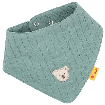 Steiff Halstuch one size mineral blue, Baby-Halstuch, Halsbedeckung für Babys, weich und bequem, Halsschutz, waschmaschinenfest
