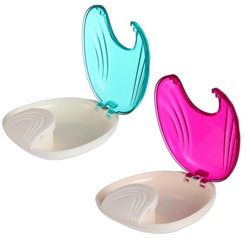 Didiseaon 2 Pièces Boîte de Rangement Transparente pour Appareil Dentaire Étui Compact et Léger pour Gouttière Buccale et Protège-dents Ouverture Facile Main Design Antidérapant pour Voyage