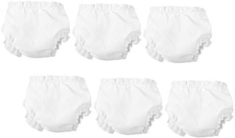 Hohopeti 6 Stück Puppenunterwäsche aus Stoff Verstellbare Waschbare Kleiner Puppenhöschen für 10 Zoll Babypuppen Wiederverwendbare Puppenwindeln für Rollenspiel