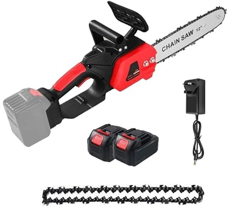 12 Electric Chainsaw, 3500W Cordless Chainsaw with 2 x 4.0Ah Batteries, Tool-Free Chain Tension, Auto Oiling, Brushless Chainsaw for Tree Felling, Firewood Cutting, Pruning