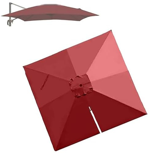 Telo Ombrellone Ricambio per Patio Quadrato, Telo per Ombrellone Braccio (Struttura 8 Stecche), Ideale per Patii e Giardini, Protezione UV(Red,4x3m(13x10ft))