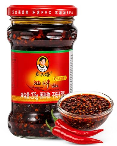 Salsa Picante de Chile Crujiente, aceite picante, textura crujiente, aroma intenso y equilibrio entre picante y sabor tostado, Apto para noodles ramen arroz dumplings, 1 unidad de 275 g