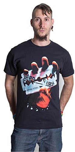 Tee Shack Judas Priest British Steel Rob Halford Officiel T-Shirt Hommes Unisexe (Medium)